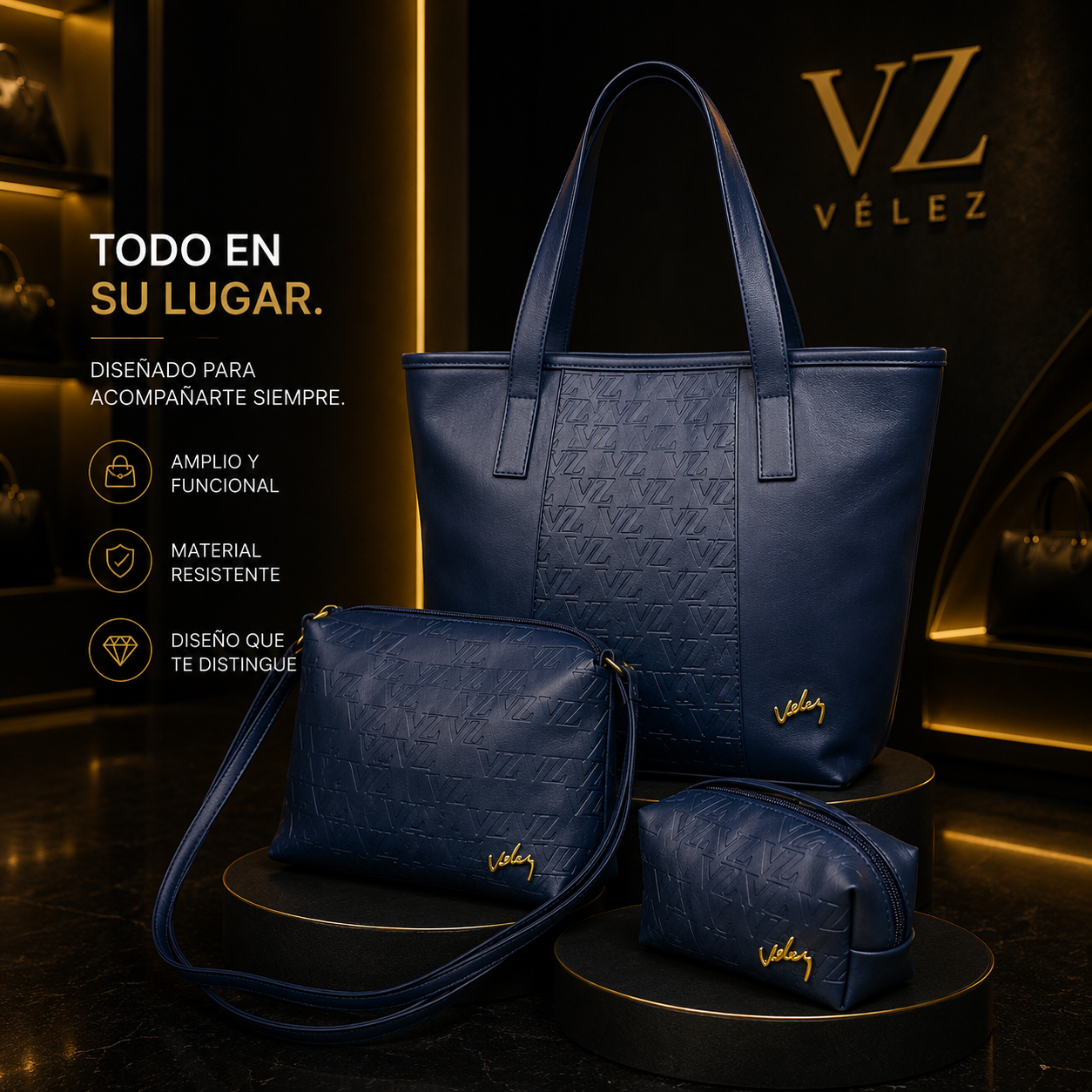 Trio de Carteras Estilo Vélez l Elegancia y espacio para tu día a día